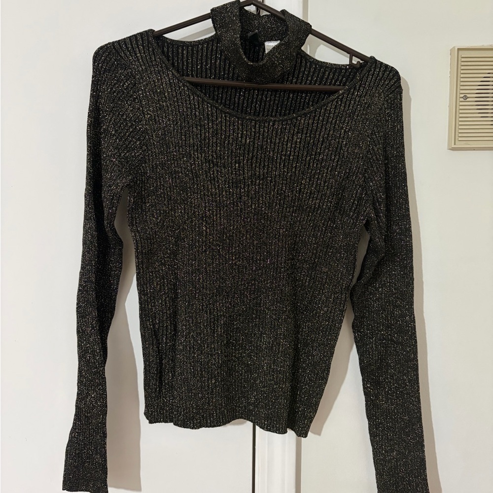 H&M Black and Gold Ribbed Sweater